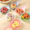 2Pcs Appetizer Eating Tray Handheld Dish Fried Chicken Snacks Plate Large Spoon Tray Fruit Dessert Cake Platter Easy Use