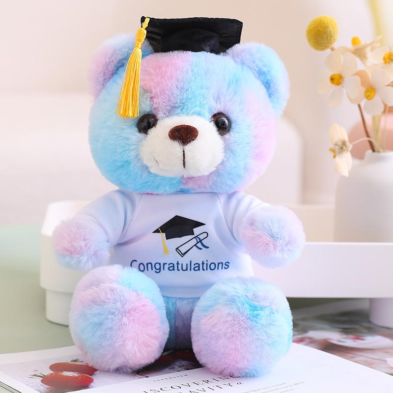 Nice 16 Styles Kawaii Dr. Bear Plush Toys Stuffed Soft Colorful Teddy Animal Dolls Graduation Birthday Gifts For Students Girls