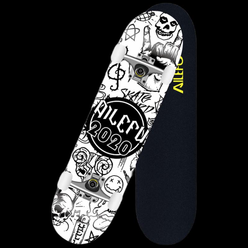 ALF Skull Beginner Double-Kick Skateboard