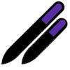 Set of 2 Color Glass Nail Files, Hand Made of Czech Tempered Glass C-MS