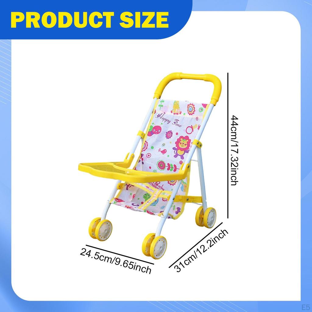 Doll Stroller Toy Creativity Interactive Role Play Simulation Pushchair
