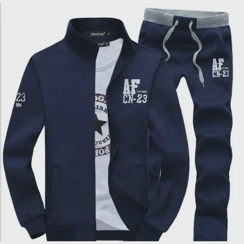 Herren Frühling/Herbst Lauf-Sweatshirt-Sportbekleidungsset - Zweiteilig
