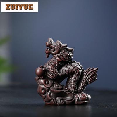 Lila Ton Glücksbringende Wolke Tierkreiszeichen Drache Teetier Vintage Blumentopf Landschaftsgestaltung Tee-Figur Spielzeug Tee-Statue Ornamente