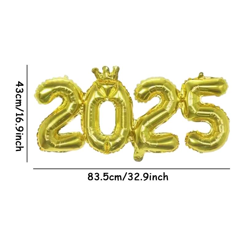 New Year 2025 Number Foil Balloons DIY Home Party Supplies Happy New Year Christmas Party Decorations Balloon New Year Decor