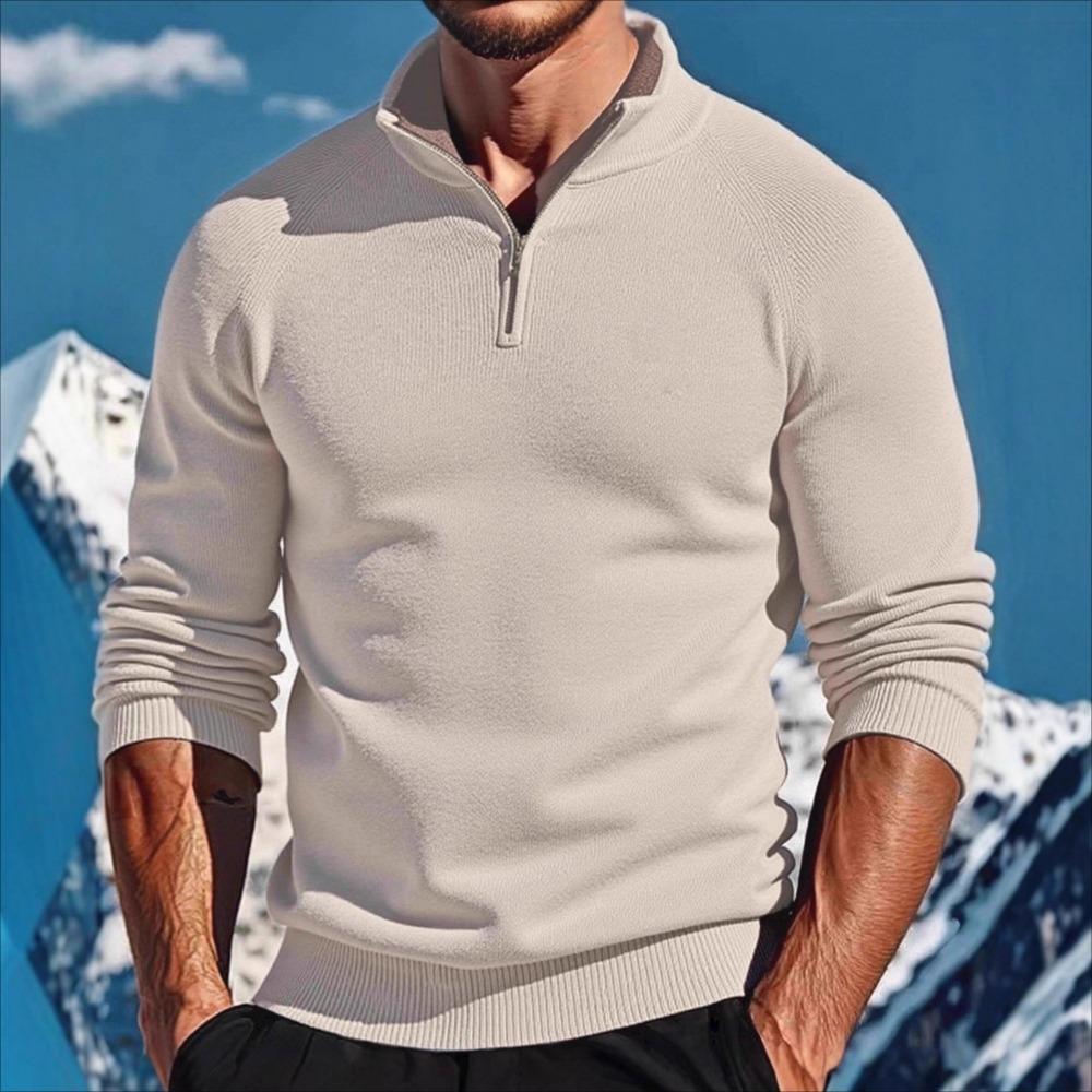 

Men s Long-sleeved Polo Shirts and Sweaters for Autumn and Winter Are Warm and Comfortable. Half-zipper Stand-up Collar Casual and Trendy Pool Shirts XXXXL абрикосовый