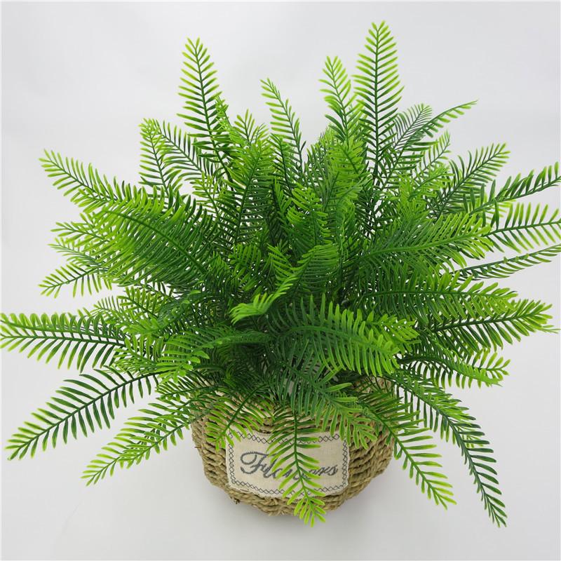 Artificial Green Plant Bundle: Decorative Plastic Grass, Water Grass, Plastic Flower, and Fern.