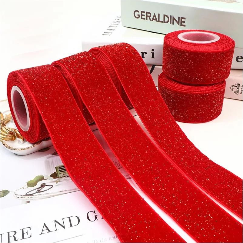 5m Christmas Decoration Red Ribbon Artificial Home Room Decor Christmas Tree Pendant For New Year Cake Craft Gifts Box Accessory