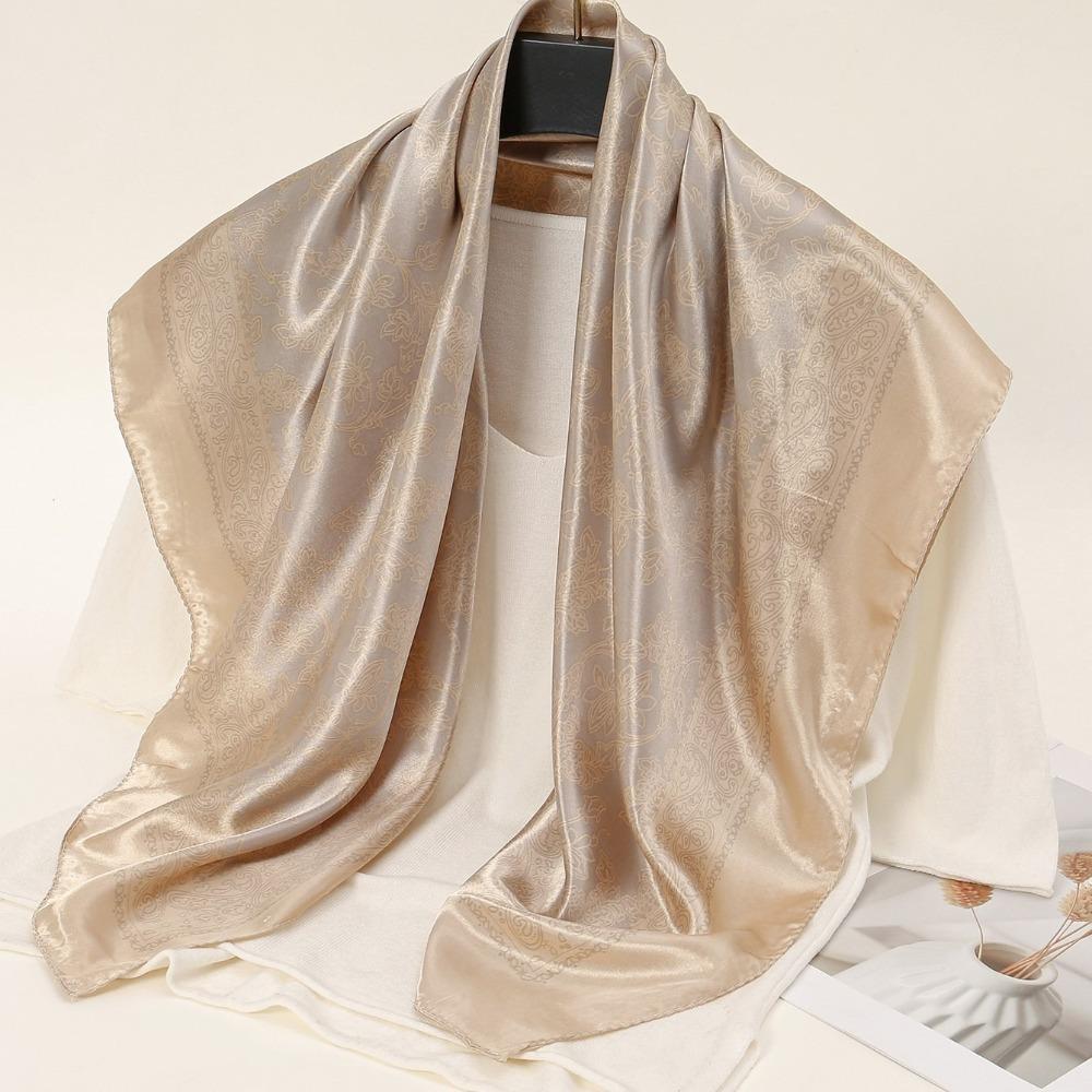 Printed Square Scarf Line Foulard Headband Silk Scarf New Hair Wrap  Women