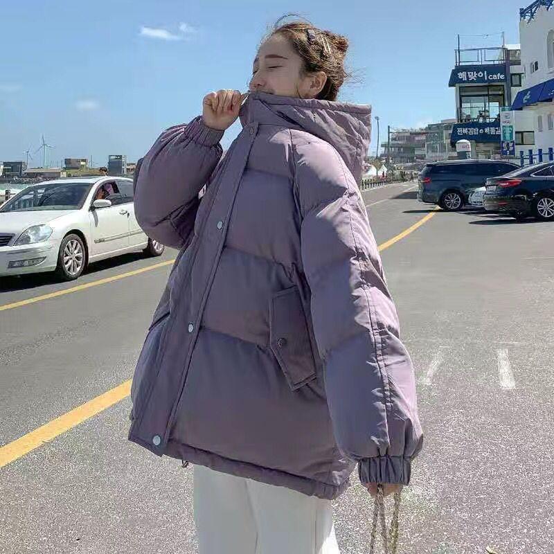 Cozyoutfit Down Female Korean Version Short Straight Jacket Hooded Bread Service Ins  Style
