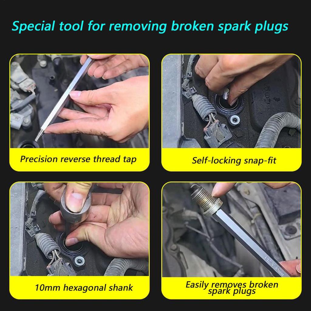 Spark Plug Removal Tool Damaged Spark Plug Repair Tool Double-Ended Reverse Thread Tap for Motorcycle Mechanic Workshop