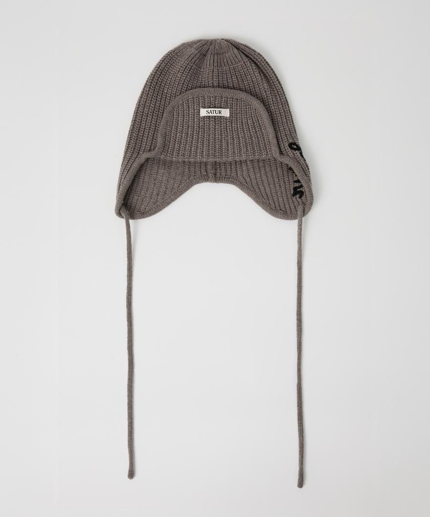 Seteo Earmuff Knit Beanie Brown