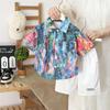 Boys' Trendy Summer Oil Painting Shirt & Shorts Set (2026)
