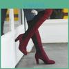 Elegant Women Boots Over Knee High Heel Stylish Winter Autumn Slip-on Lace-up Shoes