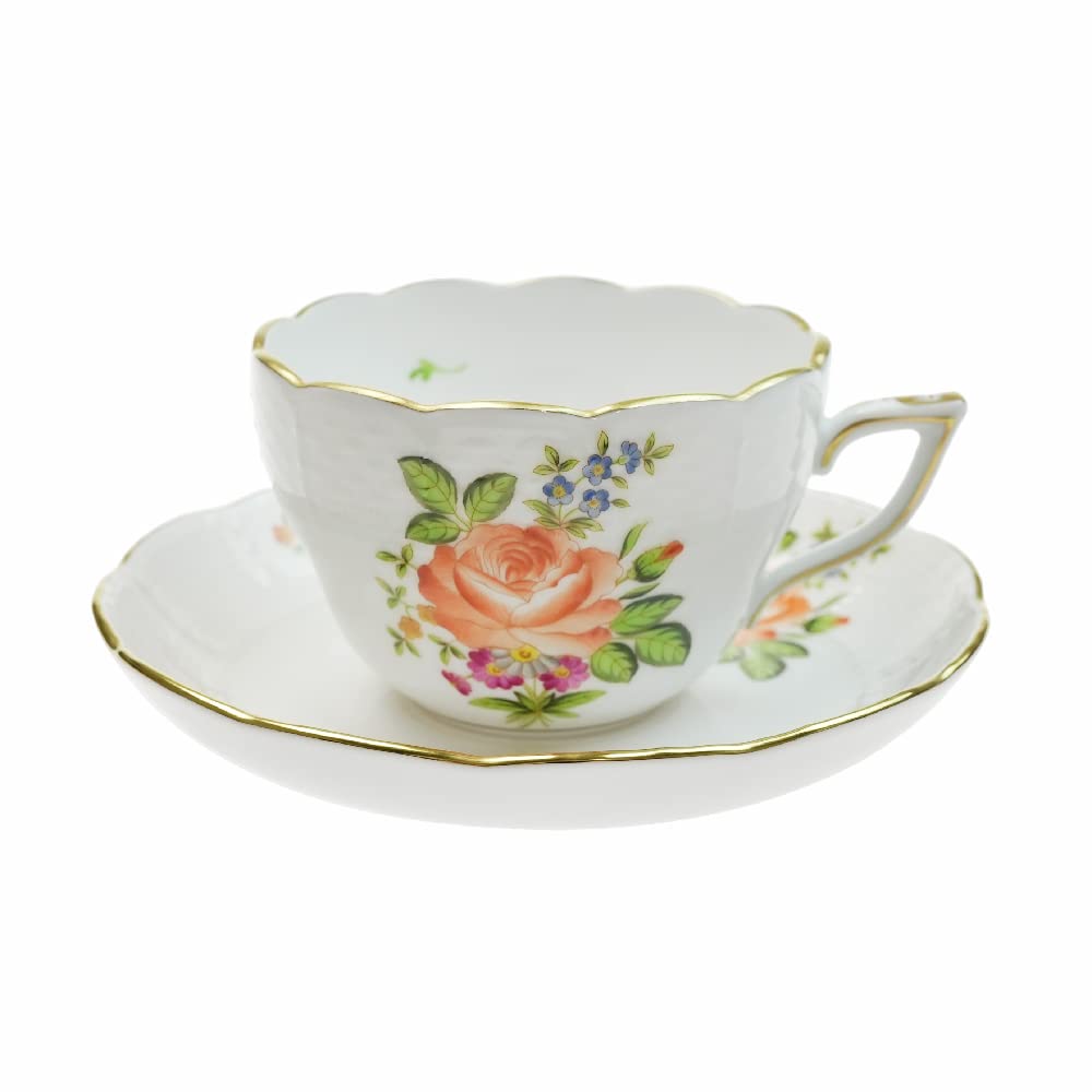 

Чашка Herend Petite Rose Bouquet и блюдце 730 PBR-2, [Б/у] оранжевый