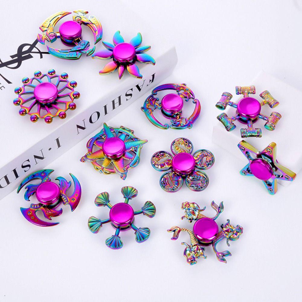 Zinc Zinc Alloy Metal Rainbow Finger Spinner Dragon Wings Fingertip Gyro Creative Hand Spinner Birthday Gift