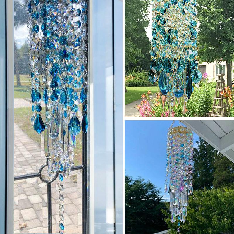 Chandelier Wind Chimes Coating Crystal Prisms Hanging Suncatcher Rainbow Chaser Window Curtains Pendant Home Garden Decor Gifts