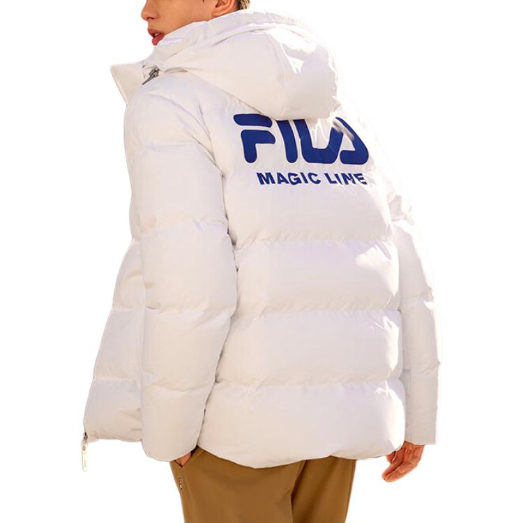 FILA Original Comfortable Soft Fashion Warm Casual Down Jacket Unisex Outerwear White F51M449901AWT