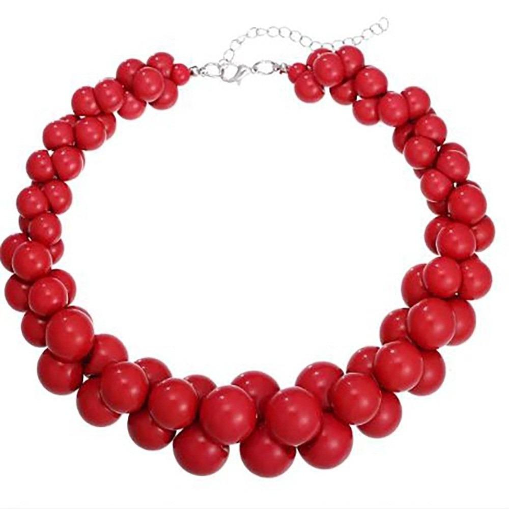 Acrylic Women's Necklace Vintage Jewelry for Women Trendy Resin Beaded Necklace Dress Accessories