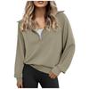 Autumn Winter Womens Oversized Sweatshirt Half Zip Hoodie Quarter Zip Long Sleeve
