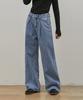 RYUL+WAI Denim Pleated Tuck Wide Long Pants Blue