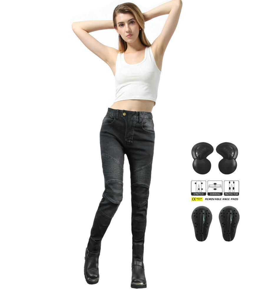 

VOLERO+Motorcycle Jeans For Women+Motorcycle Racing Pants Retro Elastic Anti Fall Pants+Upgraded Protective Gear