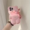 Cartoon Pink Pig Anti-Fall Phone Case for iPhone 14/13/12/11 Pro Max