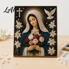 3D Pearl Painting Faith Kit Virgin Mary DIY Faux Art Religious Prayer Corner Decoration Craft Set Handmade Home Wall for Christian Corners Kit