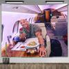 The Rock Johnson isst Blaubeerpfannkuchen Wandbehang Wandteppich Kawaii Zimmerdeko Meme Wandteppich Schlafzimmerdekoration Ästhetisch