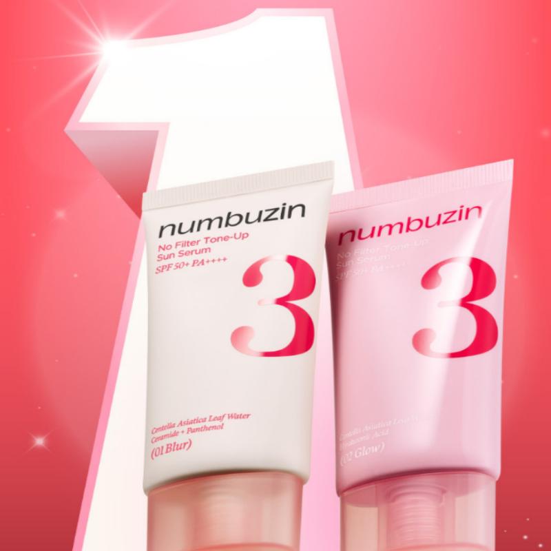 NUMBUZIN No.3 No Filter Tone Up Sun Serum 50ml (3 Options)