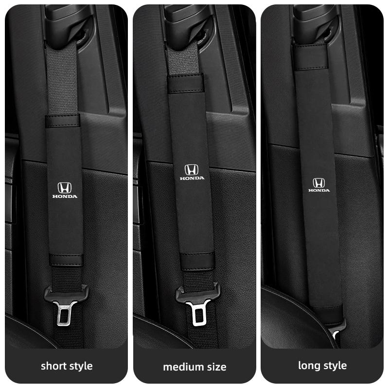 2Pcs Car Seat Belt Cover Shoulder Protector Auto Accessories For Honda Civic FIT CRV Accord HRV Vezel CRZ 5th CRX Pilot B-series