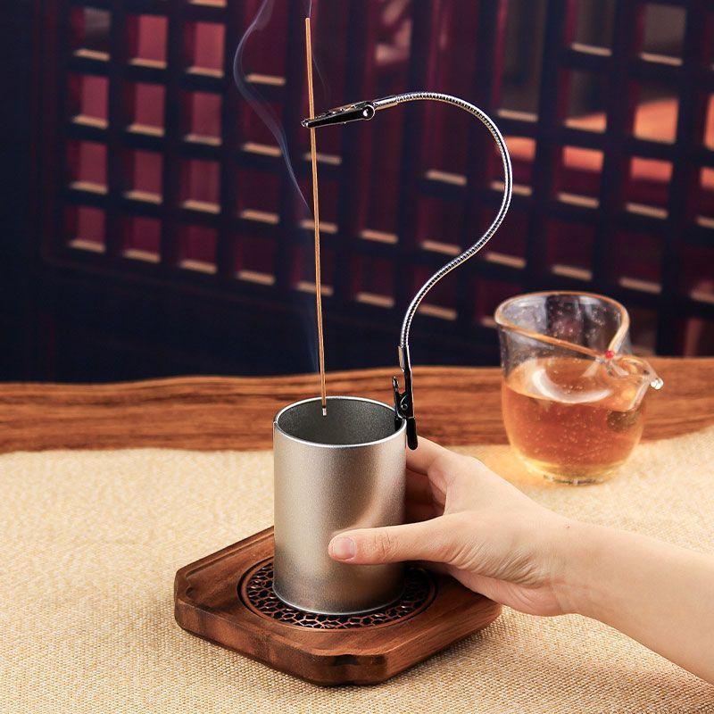 Portable Vertical Incense Bracket Stainless Steel Anti-Tilt Double Ends Alligator Clips Adjusted Incense Clip