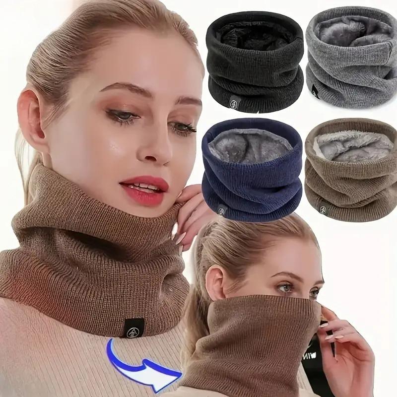 1-5PCS Soft Knit Neck Warmer Scarf for Men Women Winter Fleece Lined Cycling Neck Scarf Protector Comfortable Neck Cover