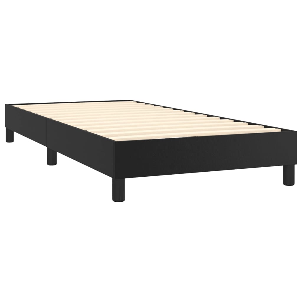 Vidaxl Continental Bed With Mattress, Black, Faux Leather 90X200 Cm