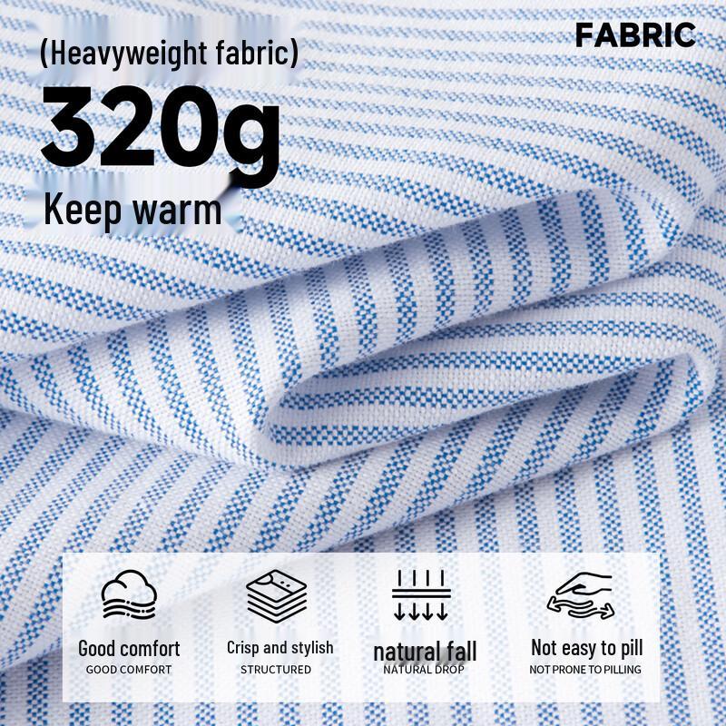 MINISO Men's Thermal Oxford Striped Shirt