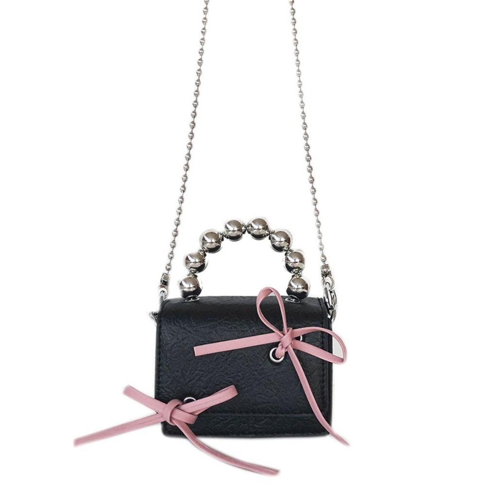 

Y2k Bow Hand Bag Bead Mini Crossbody Bag Portable Chain Shoulder Bag Women