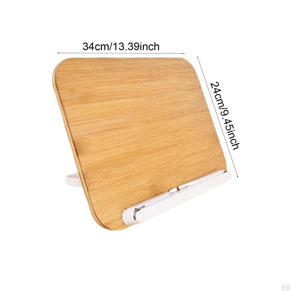 Book Stand for Reading Wooden Bookstand Foldable Portable Adjustable Holder Textbook Sheet