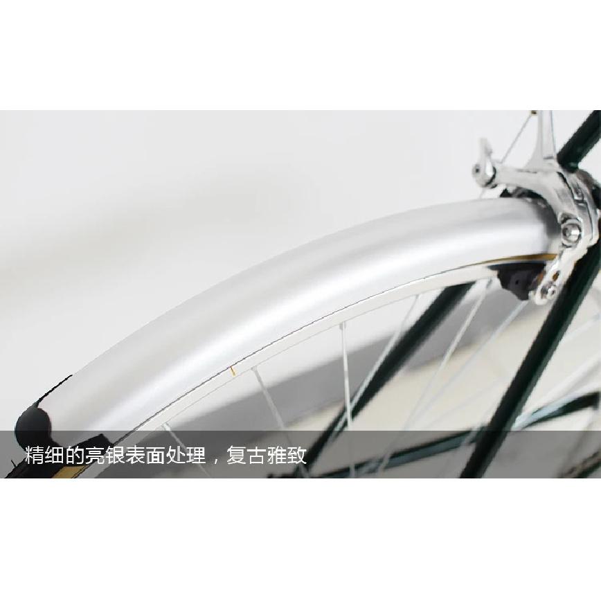 Bicycle Front Rear Fender Retro Fixed Gear Bike 700C Road Bicycle Fender Plastic and Aluminum Liner Fender Silver Black