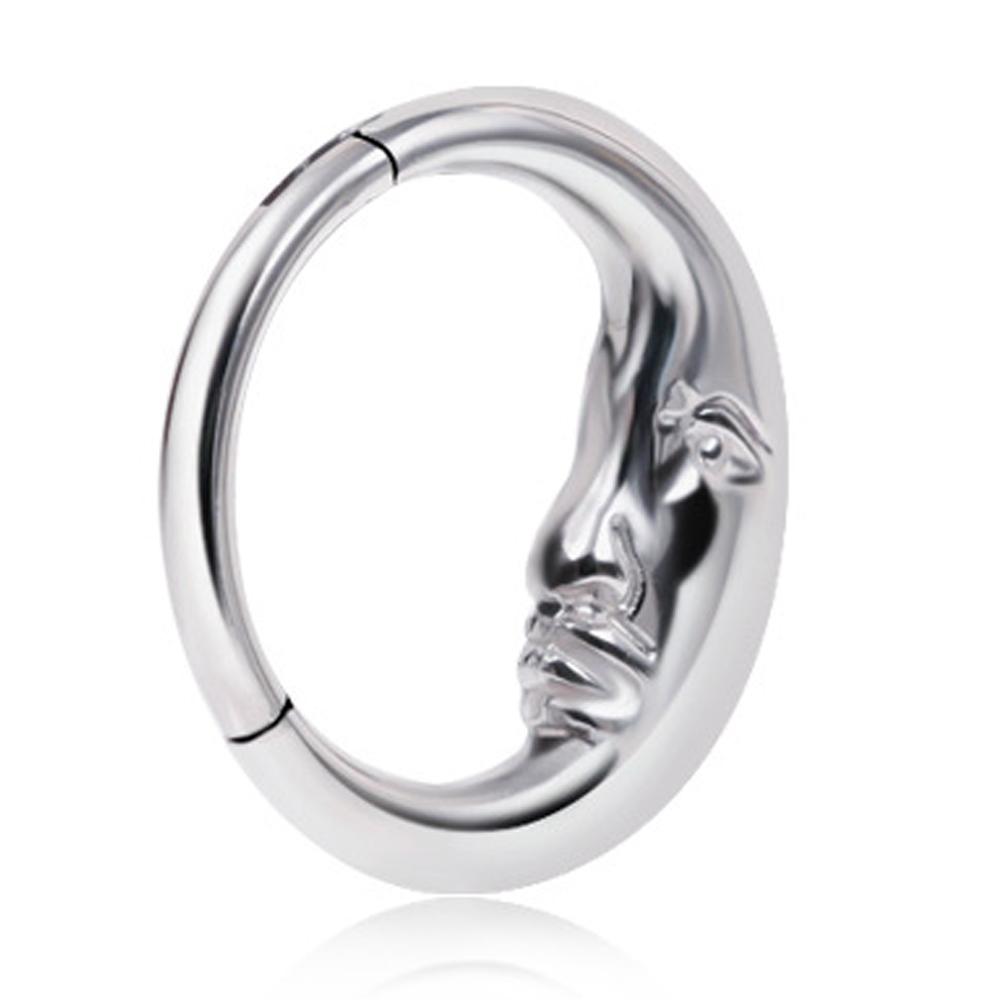 Elegant Nose Hoop with Moon Waterdrop Dazzling Nose Jewelry Unique Moon Shaped Nose Hoop Adornment for Daily Wear