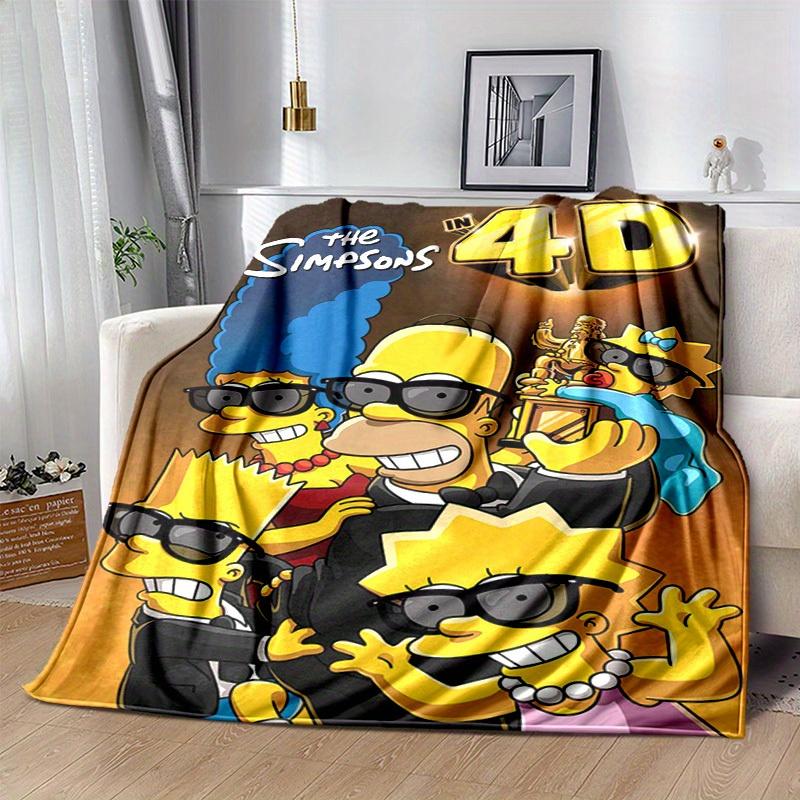 The Simpsons Cartoon Blanket, Short Plush Cute Warm Blanket, Living Room Home Decoration Sofa Four Seasons Travel