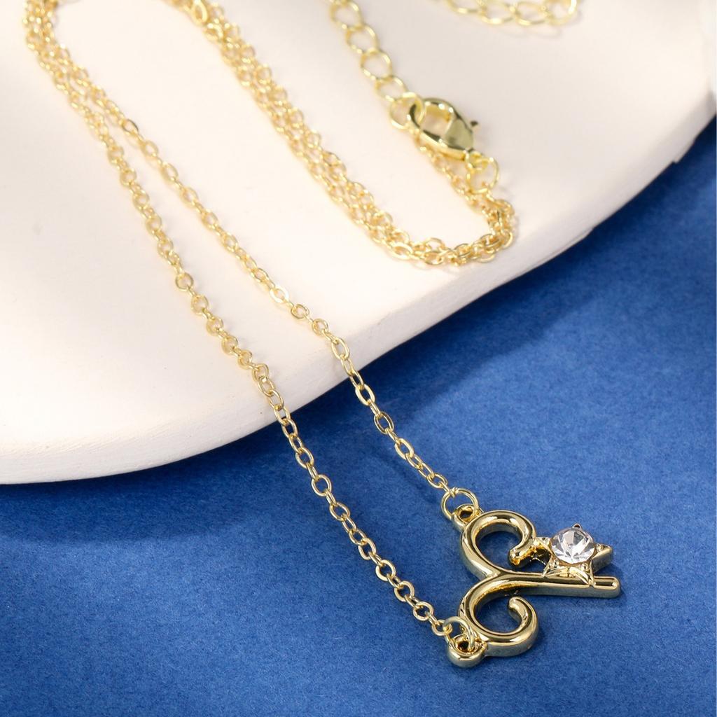 Source Twelve Constellation Necklace 12 Constellation Alloy Diamond-encrusted Rhinestone Collarbone Chain, Spot