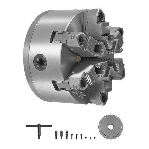 VEVOR 6-Jaw Lathe Chuck, 6 Inch (160 mm), Self-Centering Chuck with D1-4 Cam Lock Backing Plate