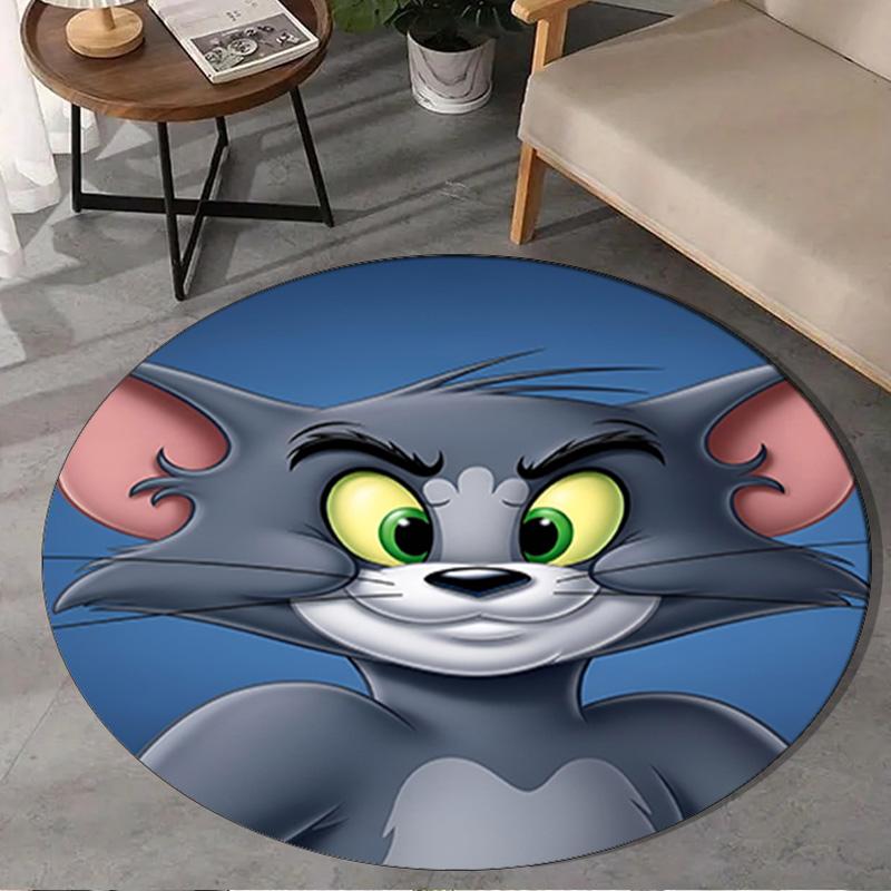 1PC Jerry Adventure Round Rug, Non-slip Chair Mat, Home Decor, Circle Carpet Perfect for Office, Bedroom, Living Room,Christmas gift