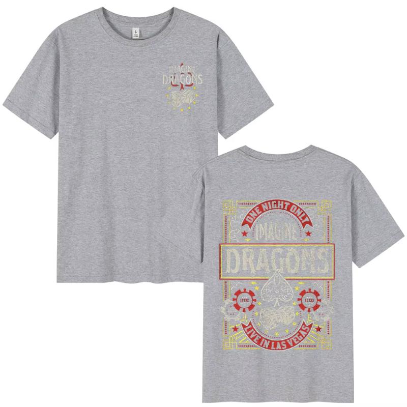 Camiseta de Música del Álbum de Rock Imagine Dragons Moda Hip Hop Camiseta Unisex Mujer Algodón Comodidad Manga Corta Camisetas Streetwear