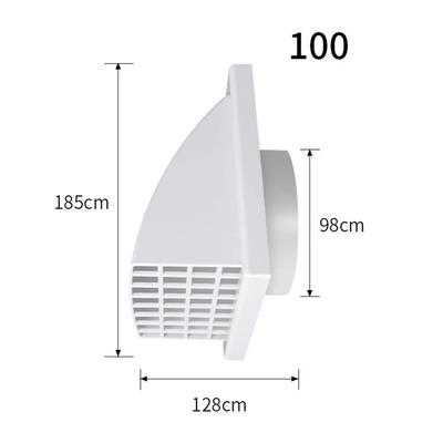ABS Exterior Wall Ventilation Grille with Valve for Range Hood Duct Air Outlet Weatherproof Material 100mm 125mm 150mm