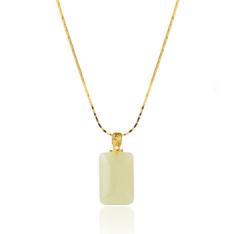 

Женское ожерелье-подвеска из высококачественного нефрита для ключицы – Нишевый дизайн в стиле легкой роскоши