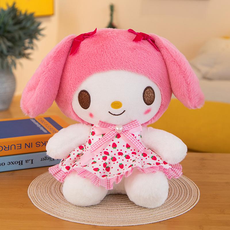 Cute Cartoon Kuromi Hello Kitty My Melody Cinnamoroll Pillow Plush Toys Plushie Keychain Stuffed Doll for Kids Christmas Gifts