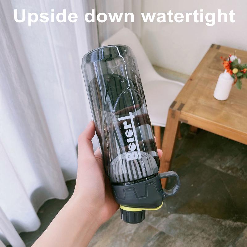 1L Water Bottle with Time Scale Fitness Outdoor Sports Water Bottles with Straw Transparent Leakproof Motivational Sport Cup
