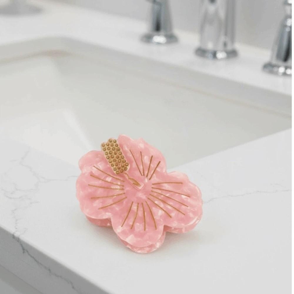 Waterproof Peach Blossom Shark Clip Japanese Style Flower Hairgrips  Ponytail Holder