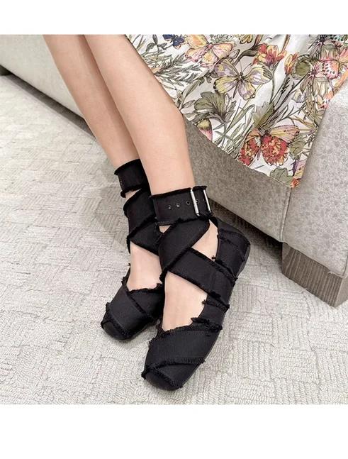 

Fashion 2024 New Summer Flats Fashion Square Toe Women Shoes Casual Slip-On Genuine Leather Shoes Women Zapatos De Mujer Size 35-41 Hot 40 чёрный