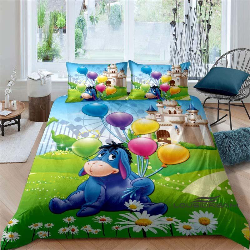 

(Eeyore) Bedding Set, 3D Printed Cartoon Pattern Duvet Cover, Soft and Comfortable, King Size, Suitable as a Gift for Boys and 220x240cm